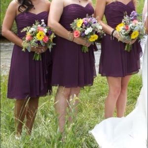 David’s Bridal Short Chiffon Bridesmaid Dress